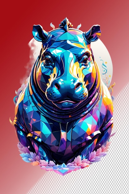 PSD illustration 3d de l'hippopotame isolé sur un fond transparent