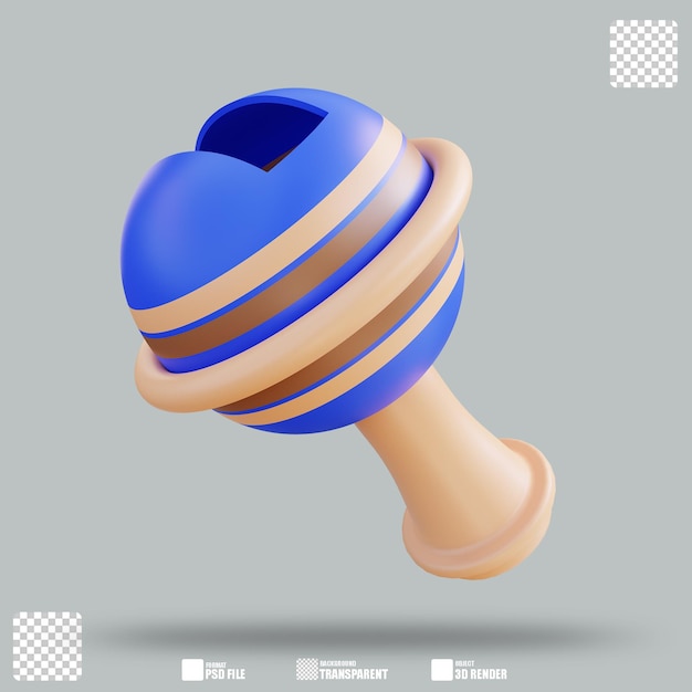 Illustration 3d Hochet 2