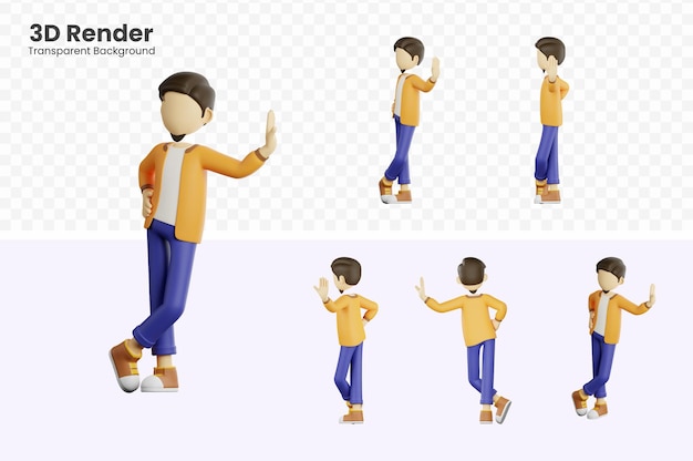 Illustration 3d D'un Homme Est Debout