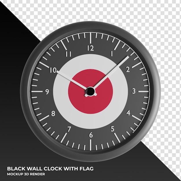 PSD illustration 3d de l'horloge murale avec le drapeau de l'atoll de johnston