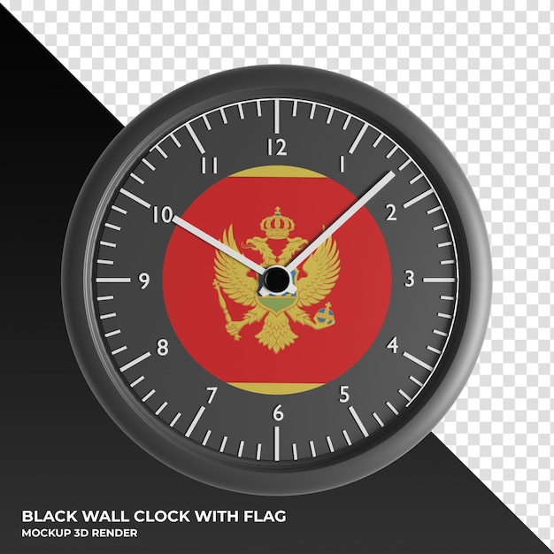 Illustration 3d De L'horloge Murale Avec Le Drapeau Du Maroc