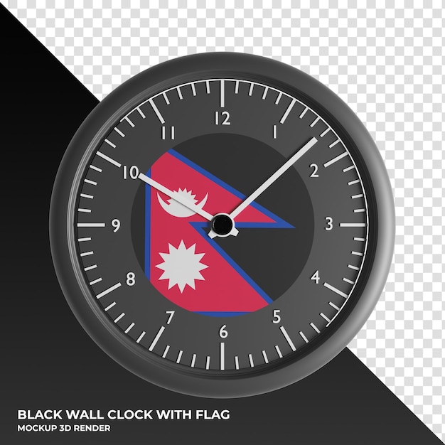 Illustration 3d De L'horloge Murale Avec Le Drapeau Du Nevada