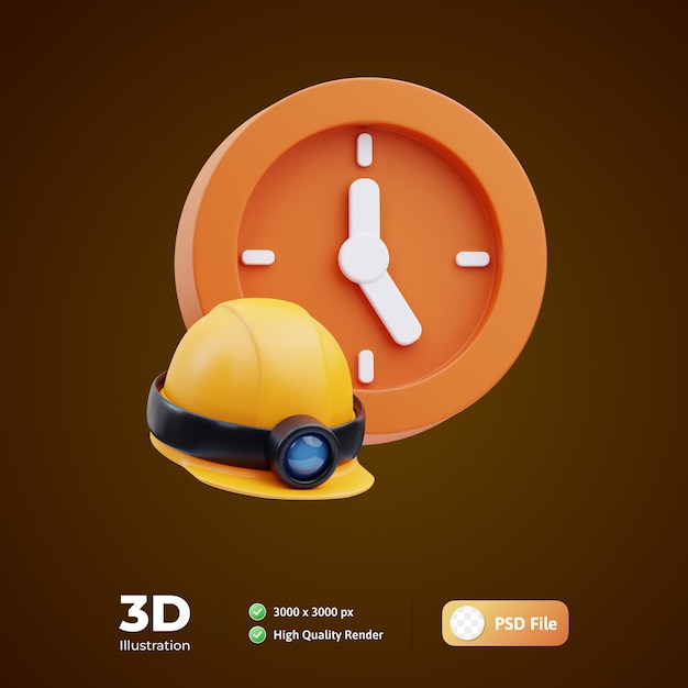 PSD illustration 3d de l'horloge