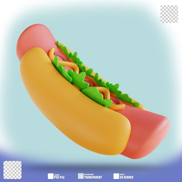 Illustration 3d De Hot-dog