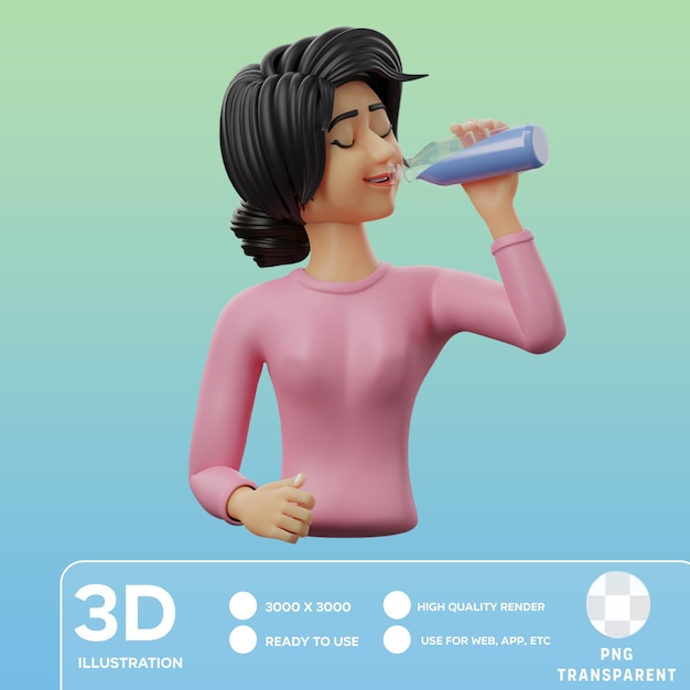 PSD illustration 3d de l'hydratation du psd