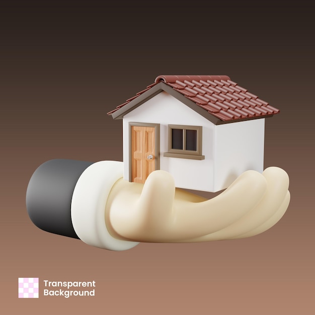 PSD illustration 3d de l'hypothèque immobilière