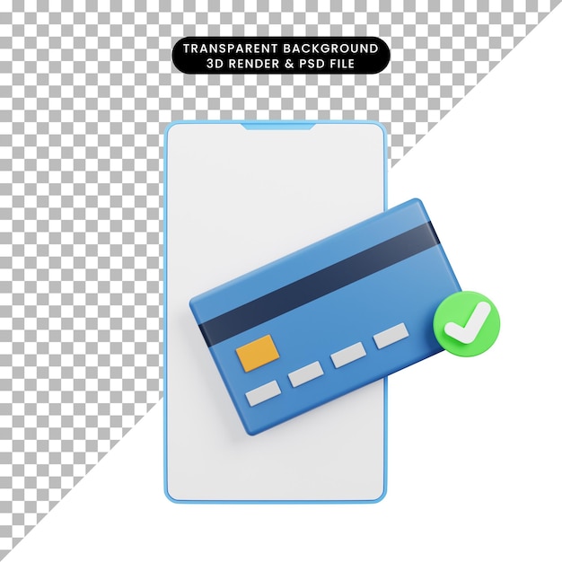 illustration 3d de l'icône bancaire rendu 3d des services bancaires mobiles