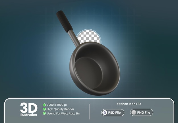 Illustration 3d D'une Icône De Casserole Avec Un Thème De Cuisine