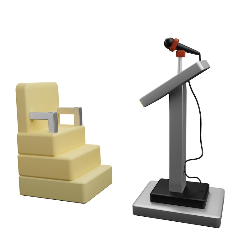 PSD illustration en 3d de l'icône de la chaire