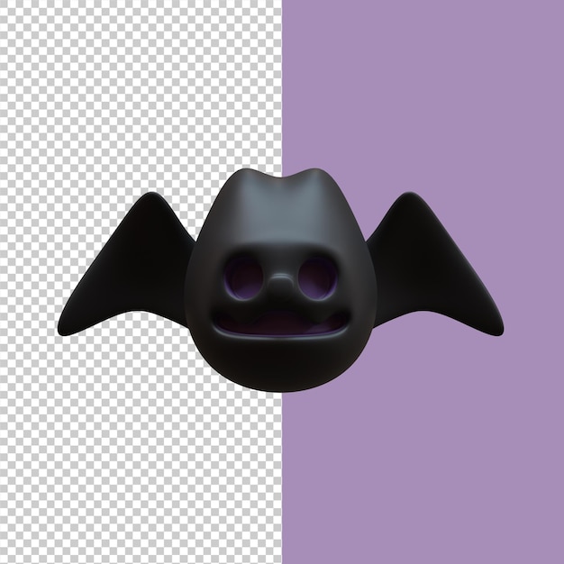 PSD illustration 3d de l'icône de chauve-souris d'halloween