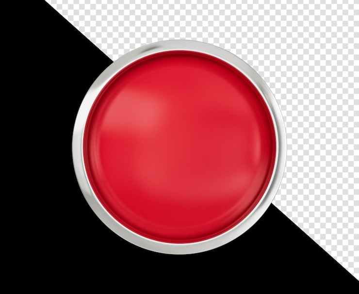PSD illustration 3d de l'icône du bouton d'application vierge rouge et argent