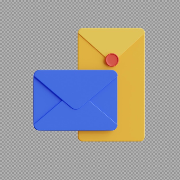 Illustration 3D de l'icône du courrier