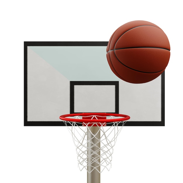 Illustration 3D sur l'icône du filet de basket