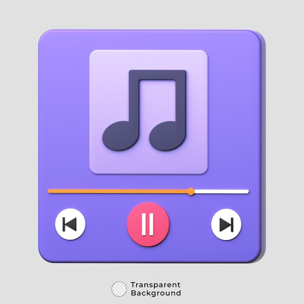 PSD illustration 3d de l'icône du lecteur de musique psd