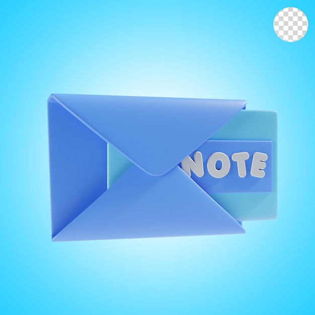 illustration 3D de l'icône du message