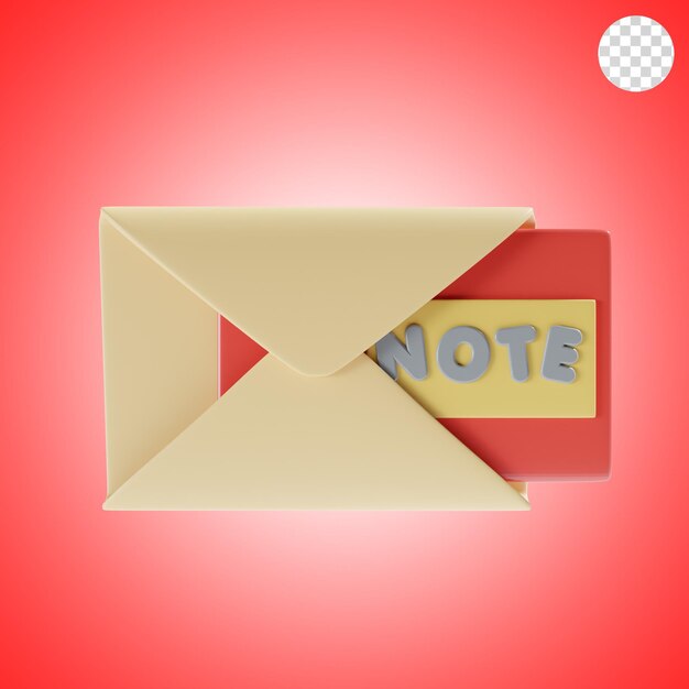 illustration 3D de l'icône du message