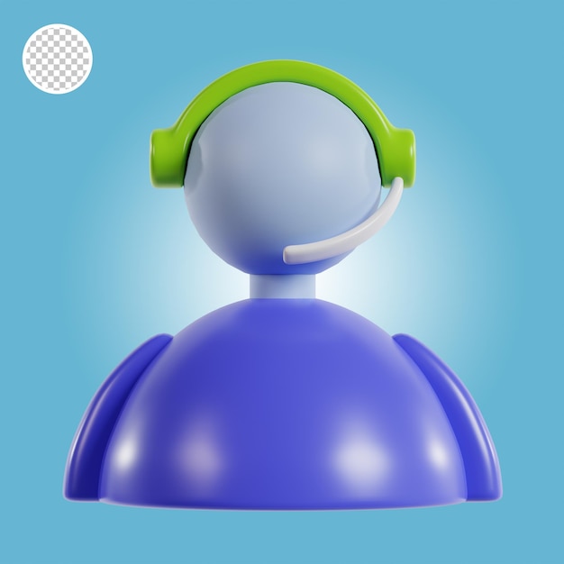 Illustration 3D de l'icône du service client