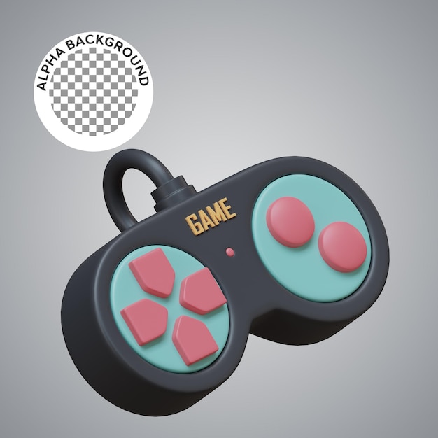 PSD illustration 3d de l'icône de jeu de manette