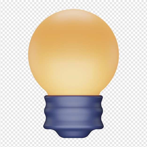 Illustration 3d de l'icône de la lampe ampoule psd