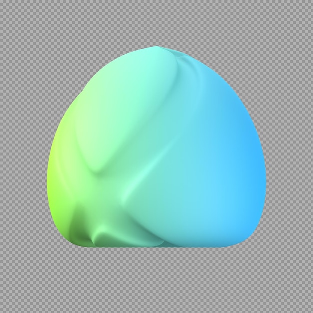 Illustration 3D d'une icône de perle colorée ressemblant à une tente dans un fond clair