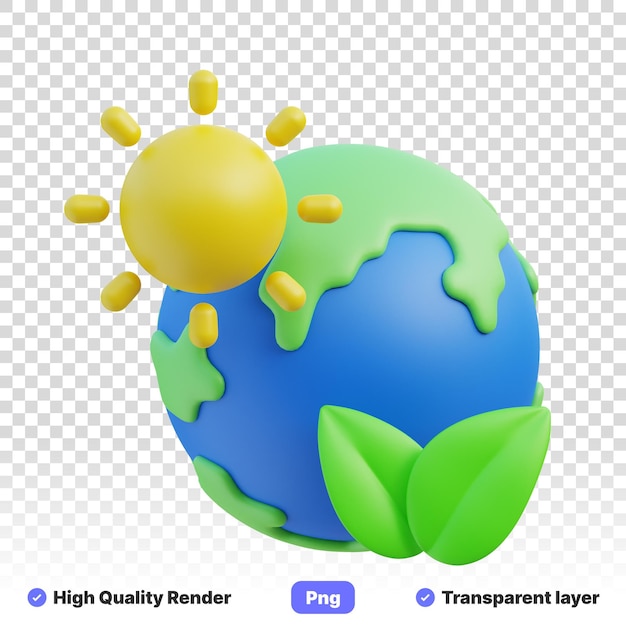 Illustration 3d D'une Image D'une Planète Avec Le Soleil Sur Un Fond Transparent