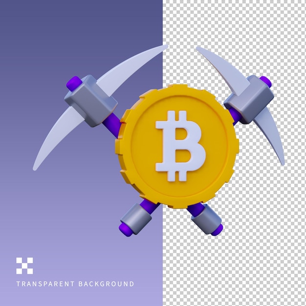 Illustration 3D de l'imitation de Bitcoin par PSD