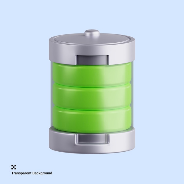 Illustration 3d De L'indicateur De Batterie Pleine