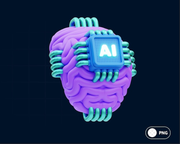 PSD illustration en 3d de l'intelligence artificielle