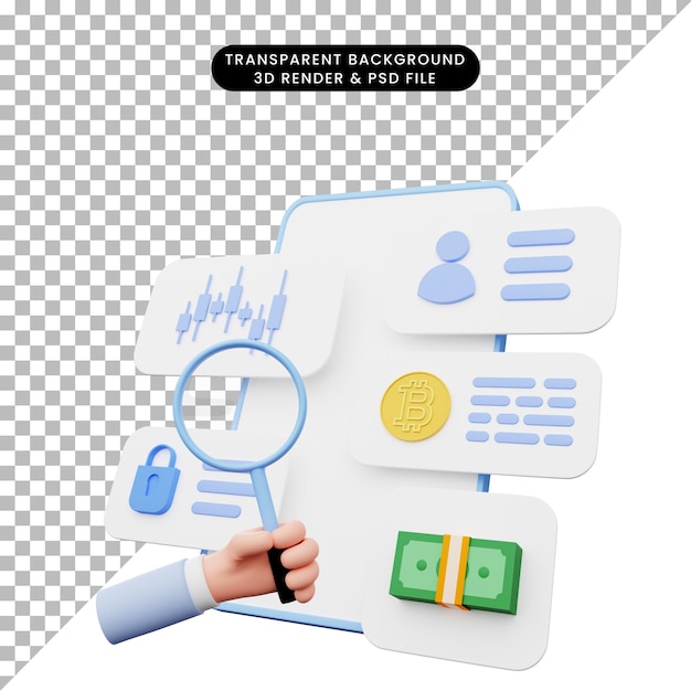 Illustration 3d de l'interface utilisateur sur smartphone