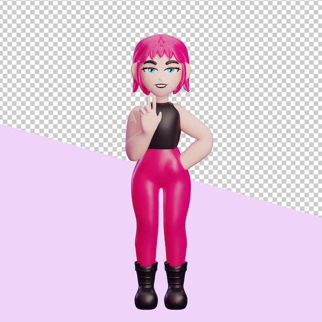 PSD illustration 3d de jolies filles diverses