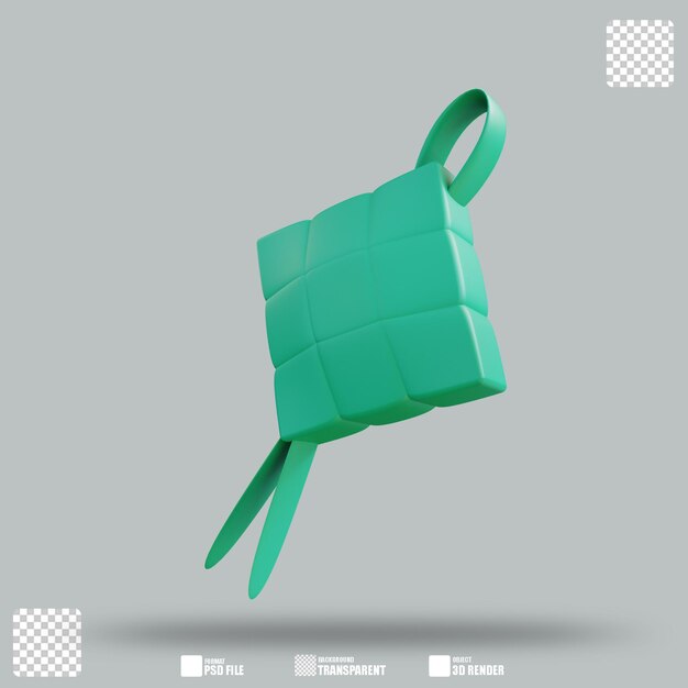 PSD illustration 3d ketupat 3