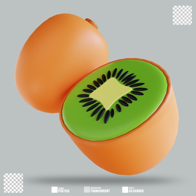 PSD illustration 3d kiwi 2