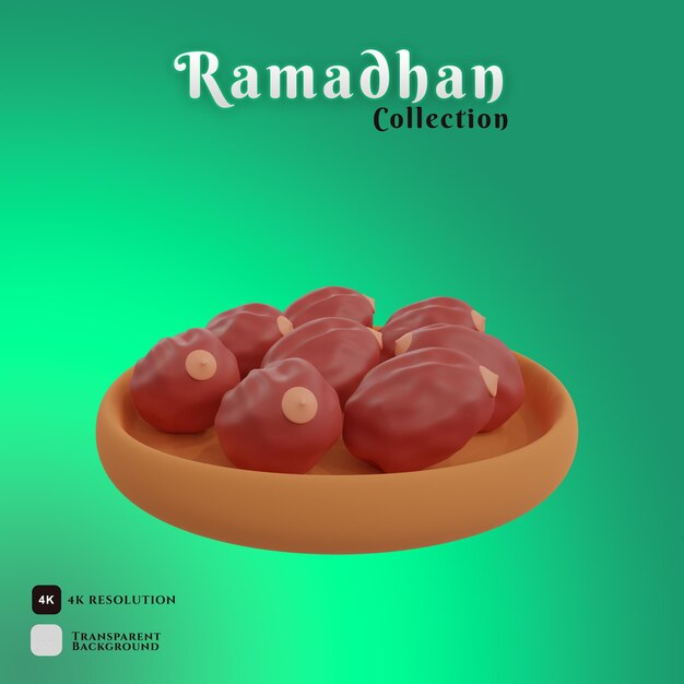 PSD illustration 3d de kurma