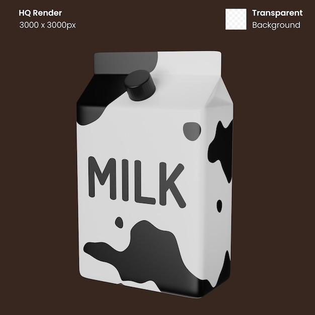 PSD illustration 3d de lait