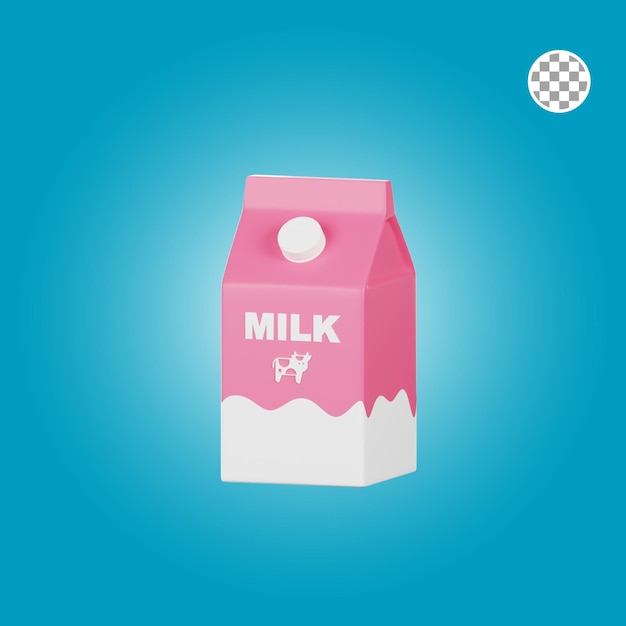 Illustration 3d De Lait