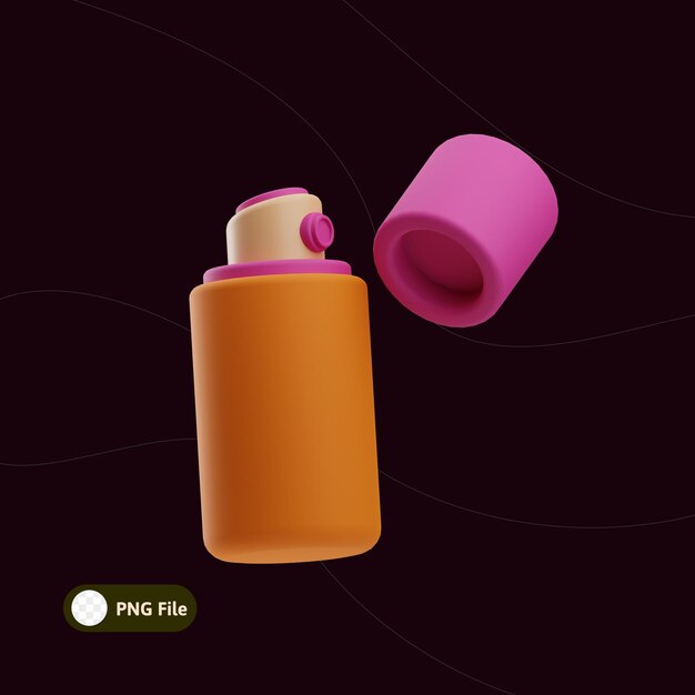 PSD l'illustration en 3d de la laque pour cheveux cosmétiques