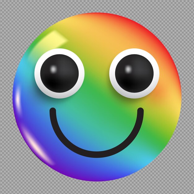 PSD illustration 3d d'un large smile face emoji sur un fond transparent