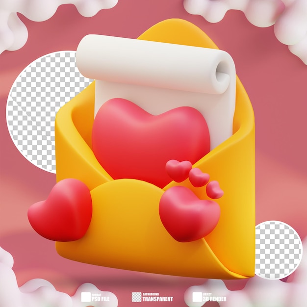 Illustration En 3d D'une Lettre D'amour