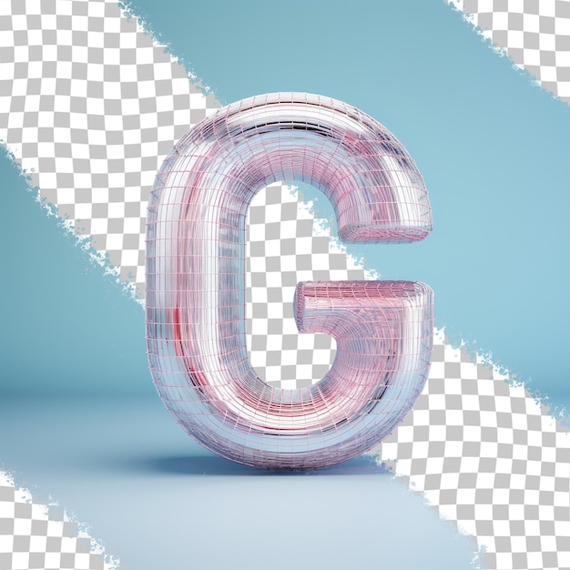 PSD illustration 3d de la lettre g en treillis métallique isolé sur fond transparent