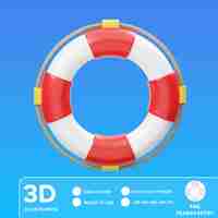 PSD illustration 3d de lifebouy par psd