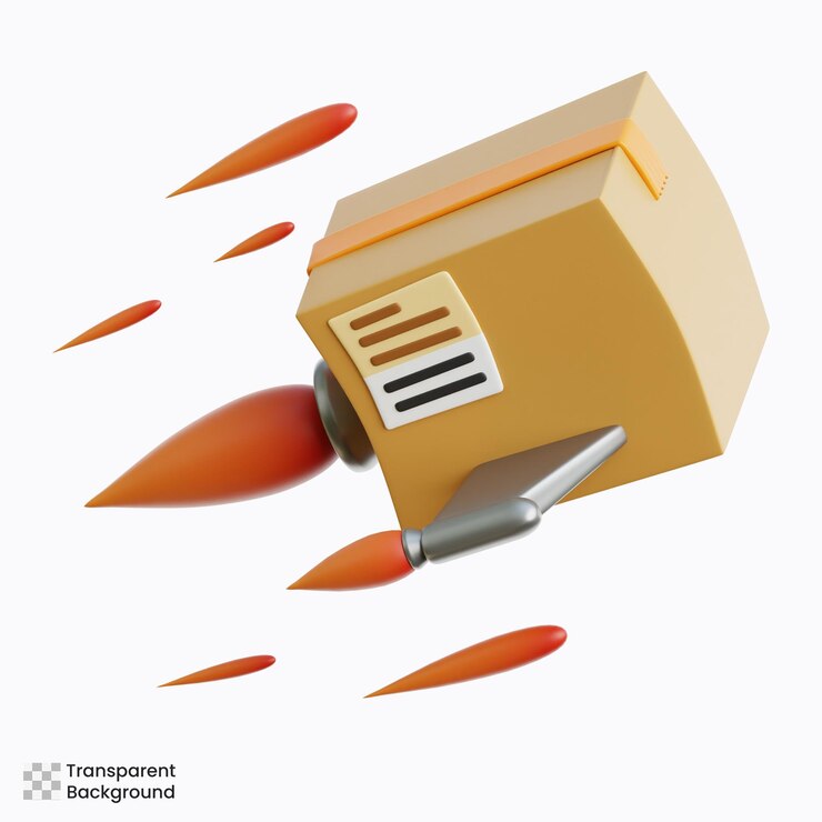 PSD illustration 3d de livraison rapide
