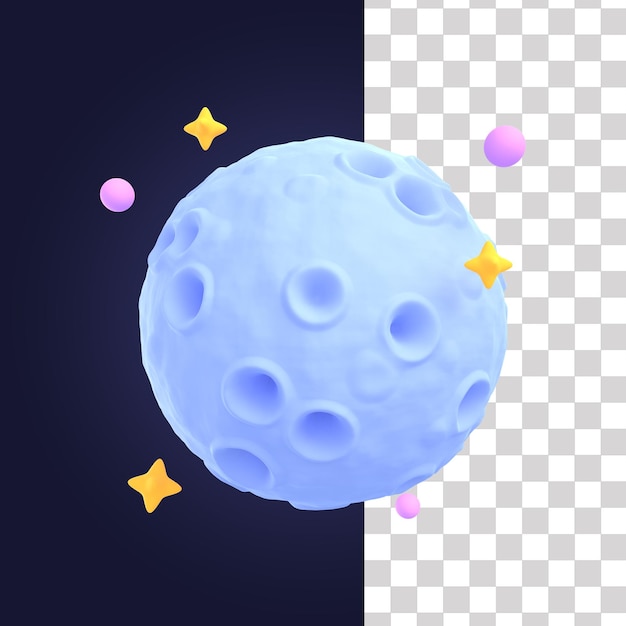 Illustration 3D de la lune bleue