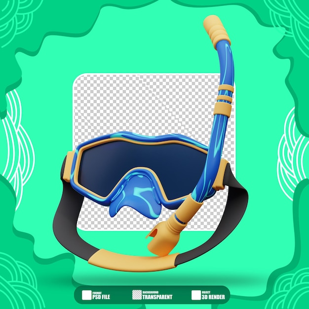 PSD illustration 3d des lunettes de plongée 3