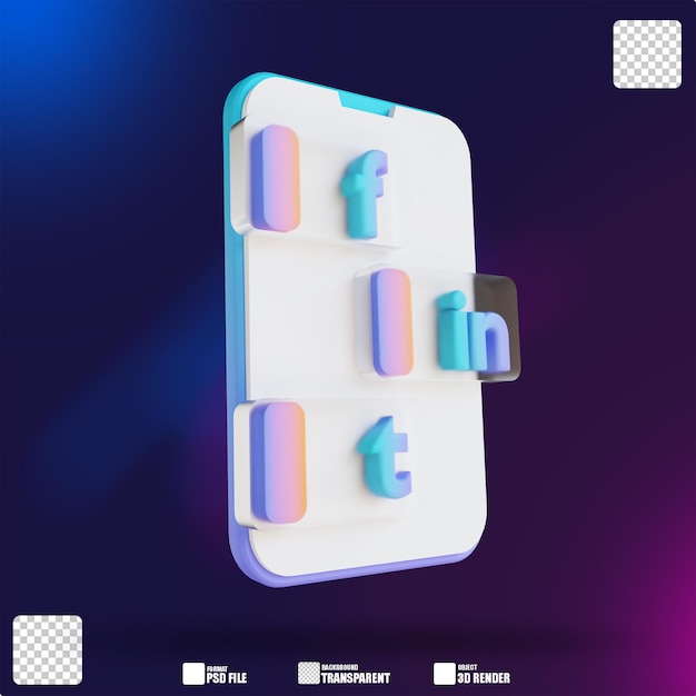 Illustration 3D marketing des médias sociaux 2
