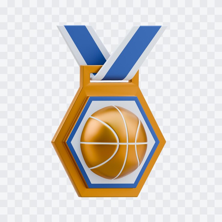 PSD illustration 3d de la médaille de basket