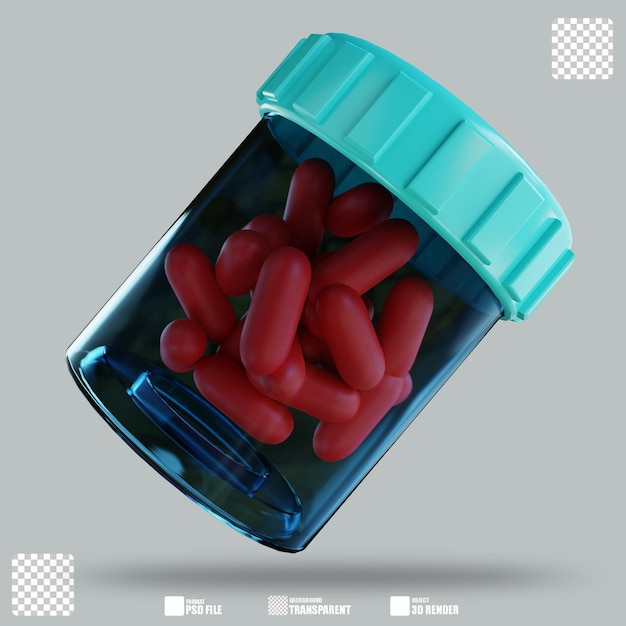 PSD illustration 3d médicaments pharmaceutiques