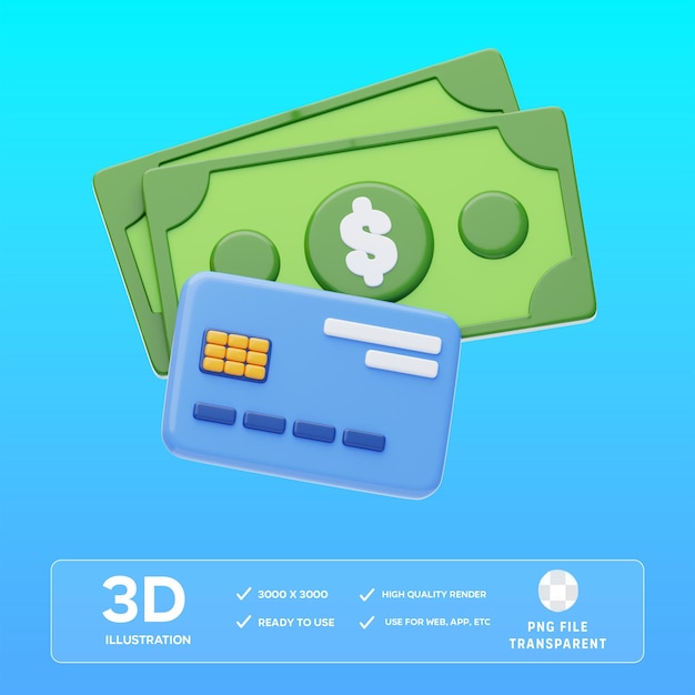 Illustration 3D de la méthode de paiement PSD