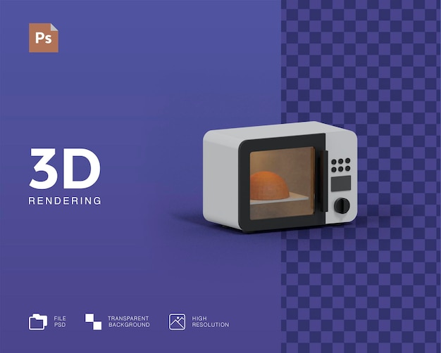 PSD illustration 3d de micro-ondes