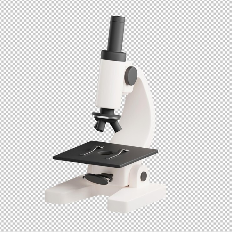 PSD illustration 3d de microscope