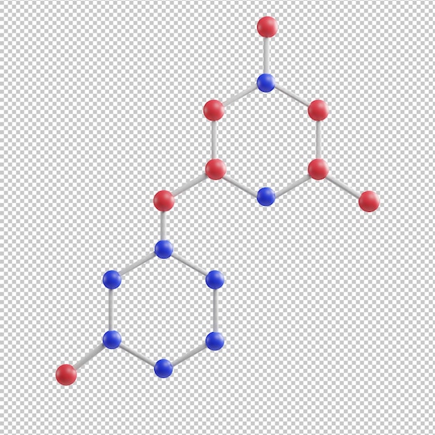 PSD illustration 3d de molécule